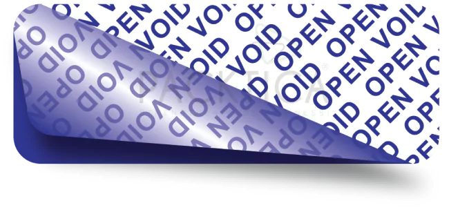 Low-residue tamper proof-evident sticker leaves minimal adhesive behind when removed.